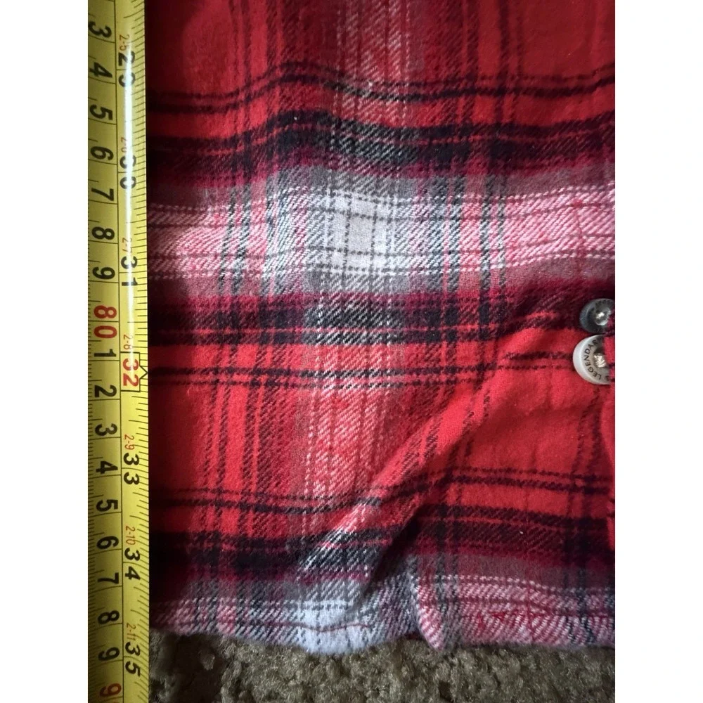 New Legendary Whitetails Buck Camp Flannel Shirt Red Black Plaid 3XL NWT JBHS